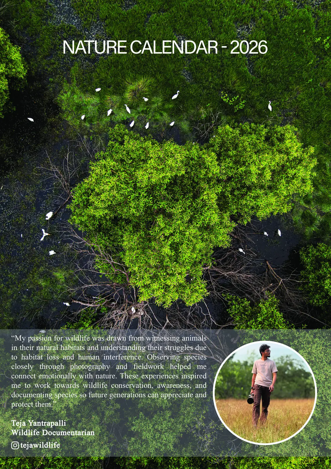 Teja Wildlife Calendar 2026 Cover